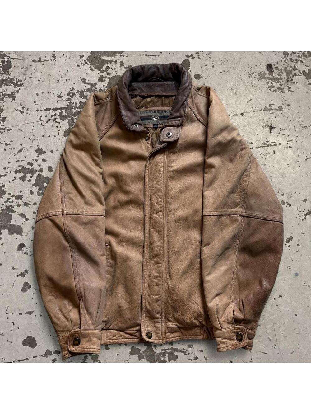 Vintage 90s Members Only Leather Jacket Size M